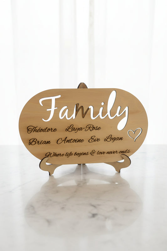 🤎 Plaque familiale personnalisée