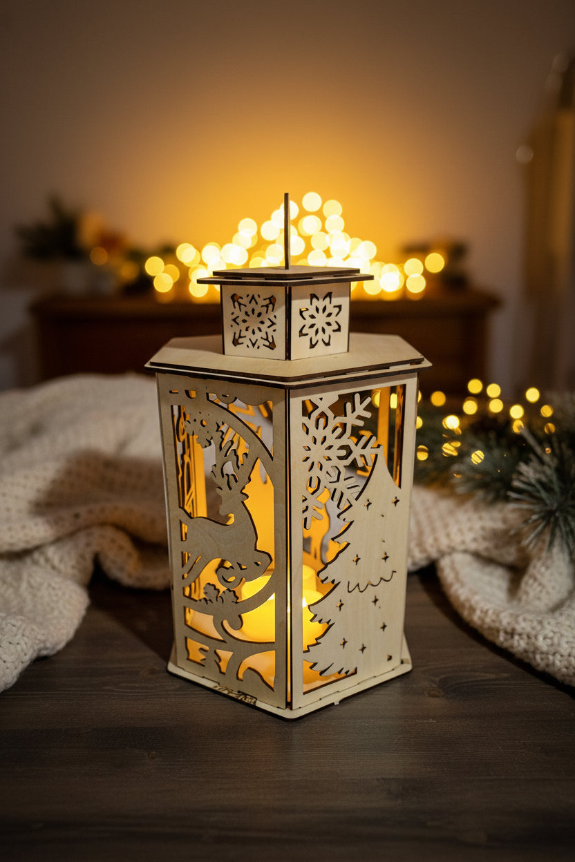 🕯️ Lanterne de Noël en bois