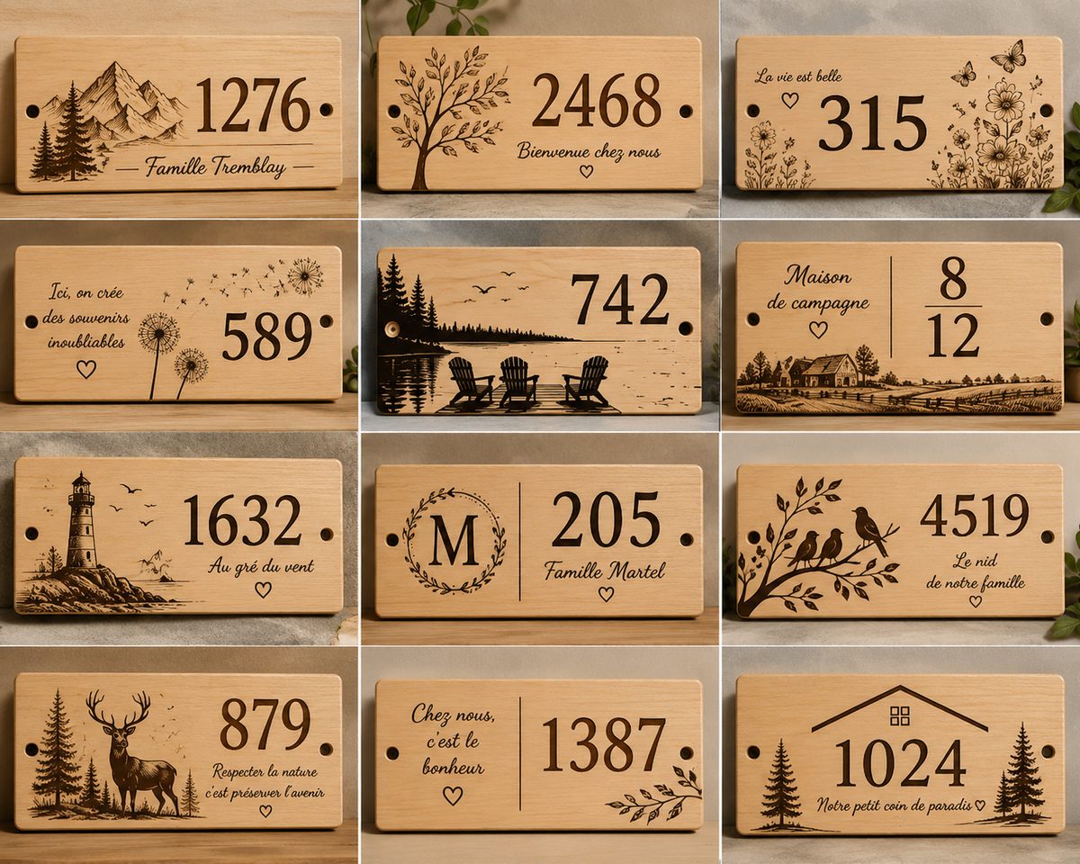 🏡 Plaque de numéro civique personnalisée en bois