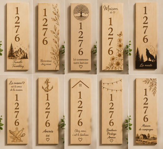 🏡 Plaque de numéro civique personnalisée en bois