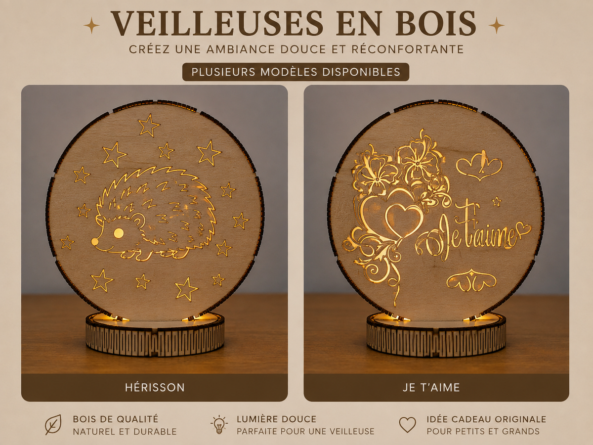 Veilleuse personnalisée – Hérisson sous les étoiles