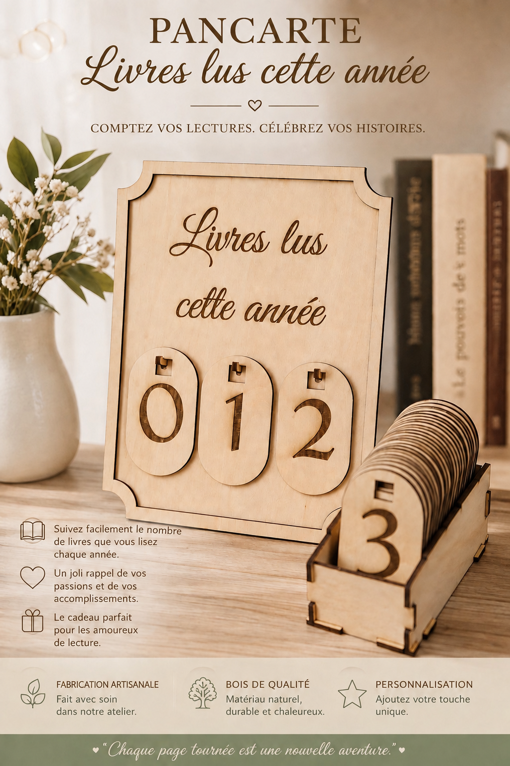 📚 Pancarte « Livres lus cette année »
