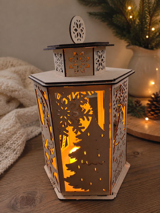 🕯️ Lanterne de Noël en bois